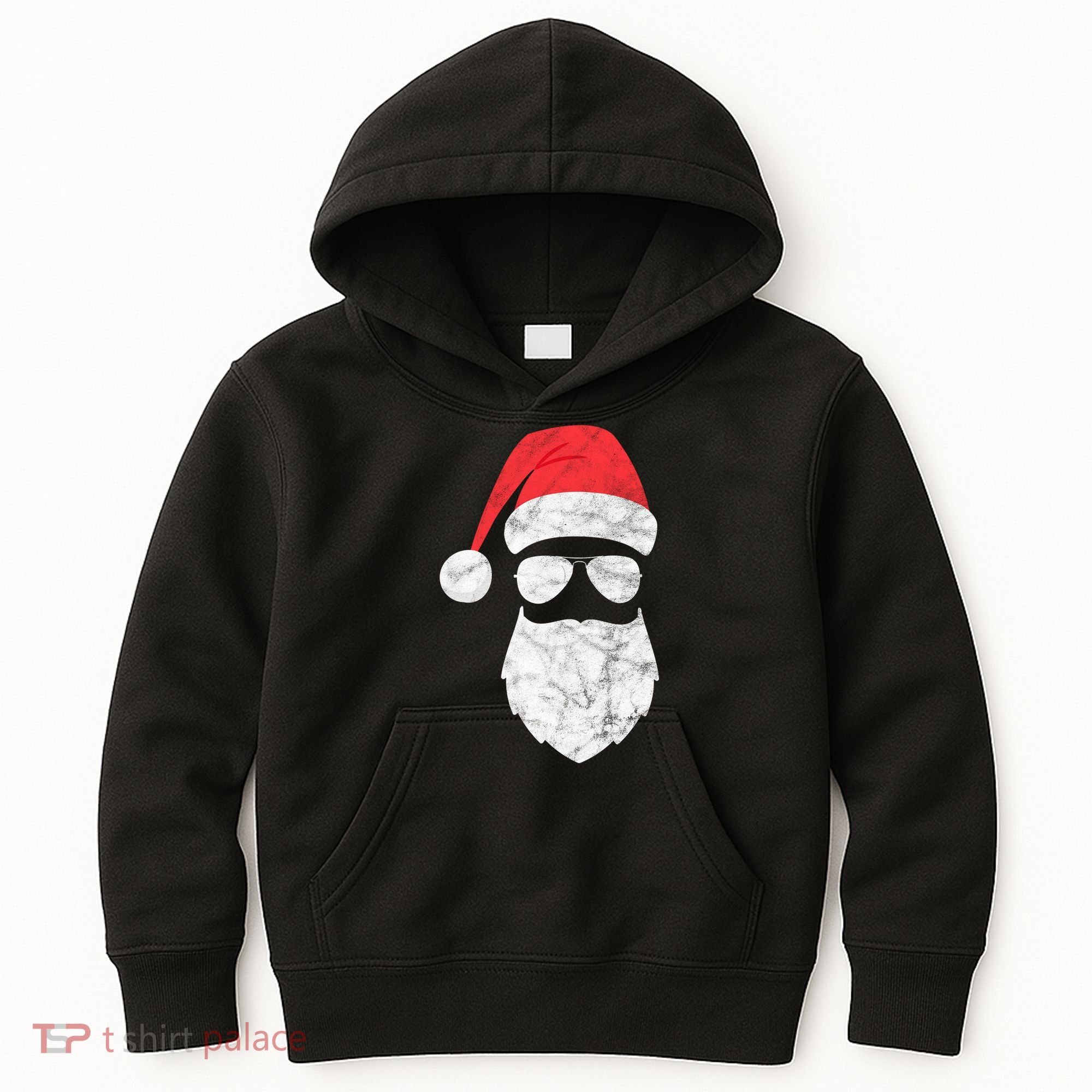 Bearded Santa Claus Hipster Kids Hoodie
