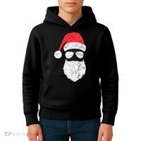 Bearded Santa Claus Hipster Kids Hoodie thumb 4
