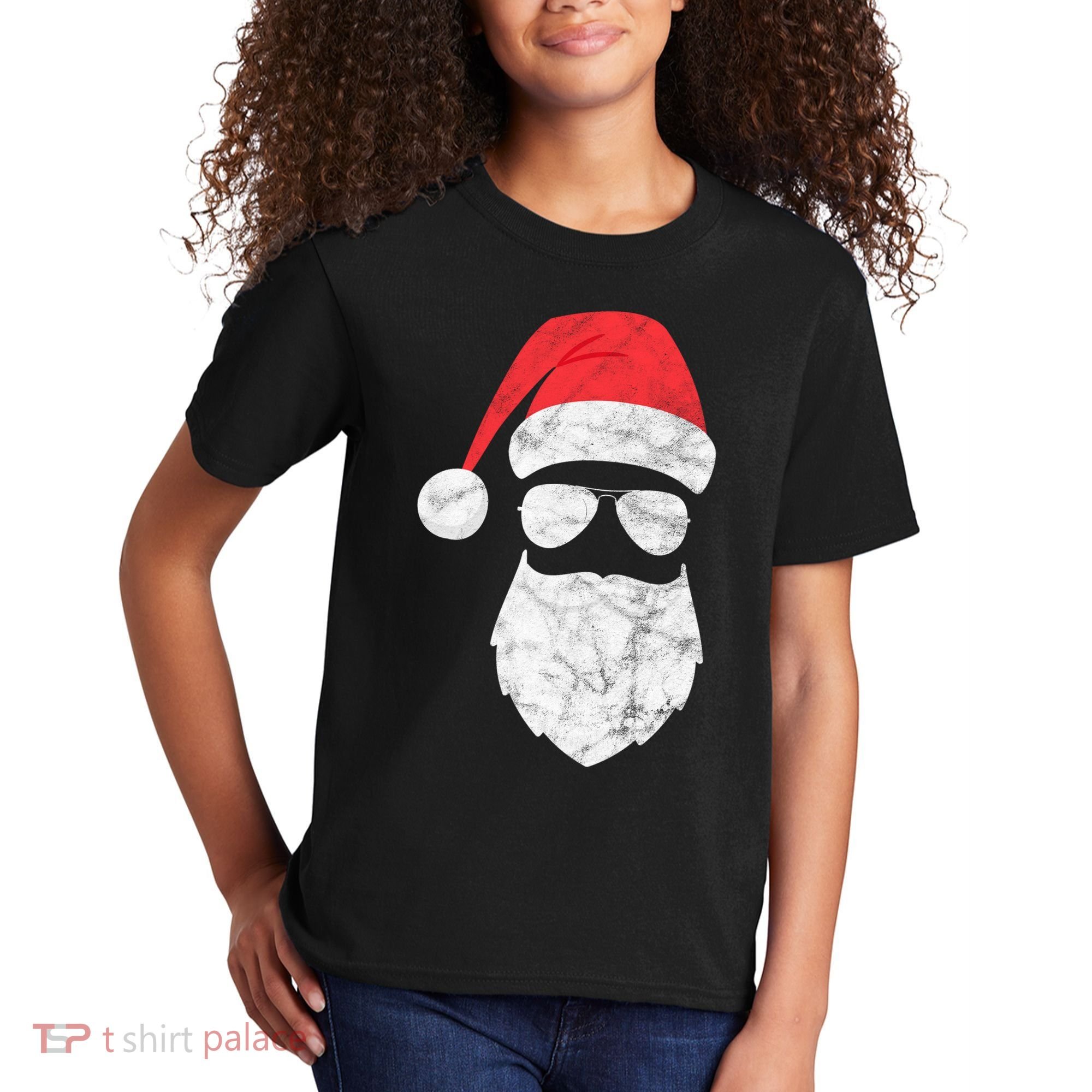 Bearded Santa Claus Hipster Kids T-Shirt