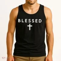 Blessed Simple Cross Tank Top thumb 3