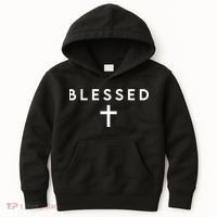 Blessed Simple Cross Kids Hoodie thumb 0