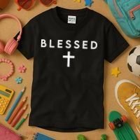 Blessed Simple Cross Kids T-Shirt thumb 3