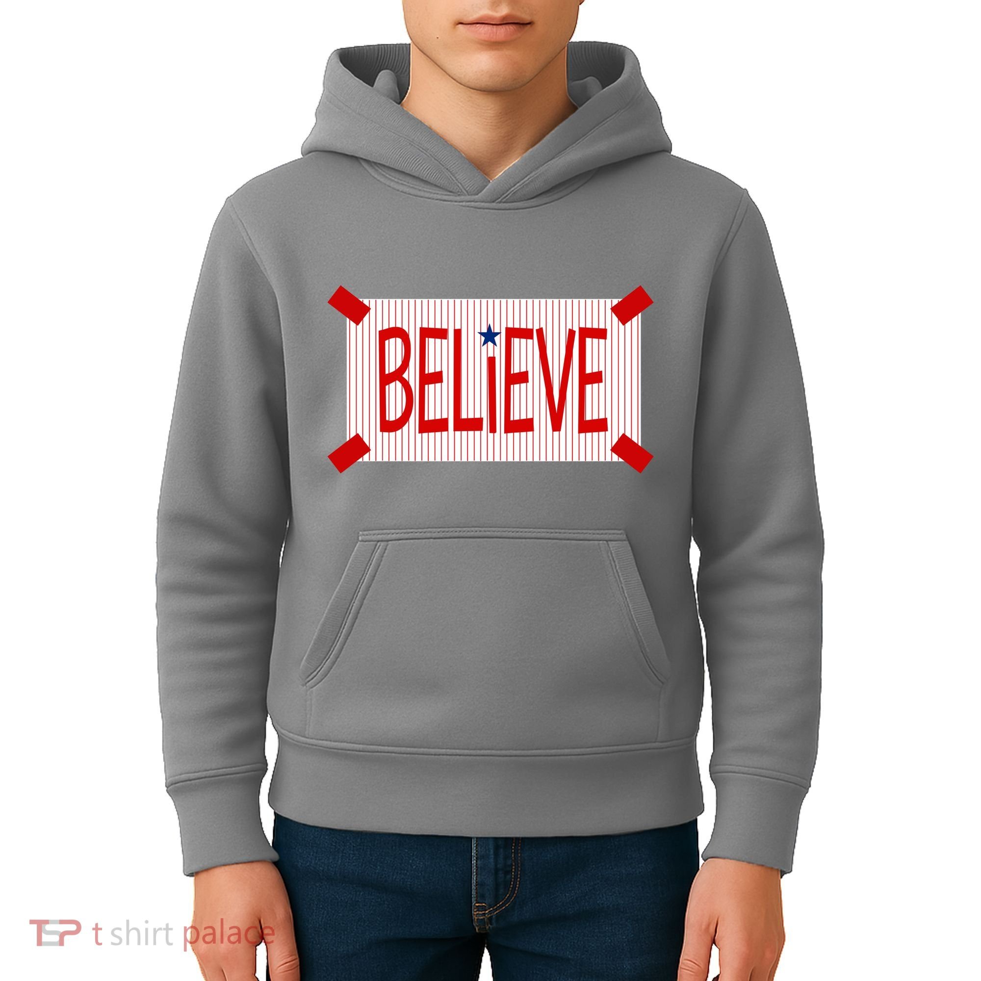 Believe Philadelphia Baseball Fan Kids Hoodie