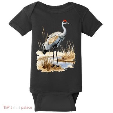 birding sandhill crane nebraska Sandhill cranes Baby Bodysuit