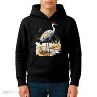 birding sandhill crane nebraska Sandhill cranes Kids Hoodie thumb 4