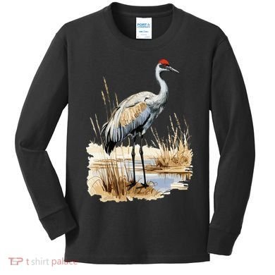 birding sandhill crane nebraska Sandhill cranes Kids Long Sleeve Shirt