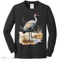 birding sandhill crane nebraska Sandhill cranes Kids Long Sleeve Shirt thumb 0