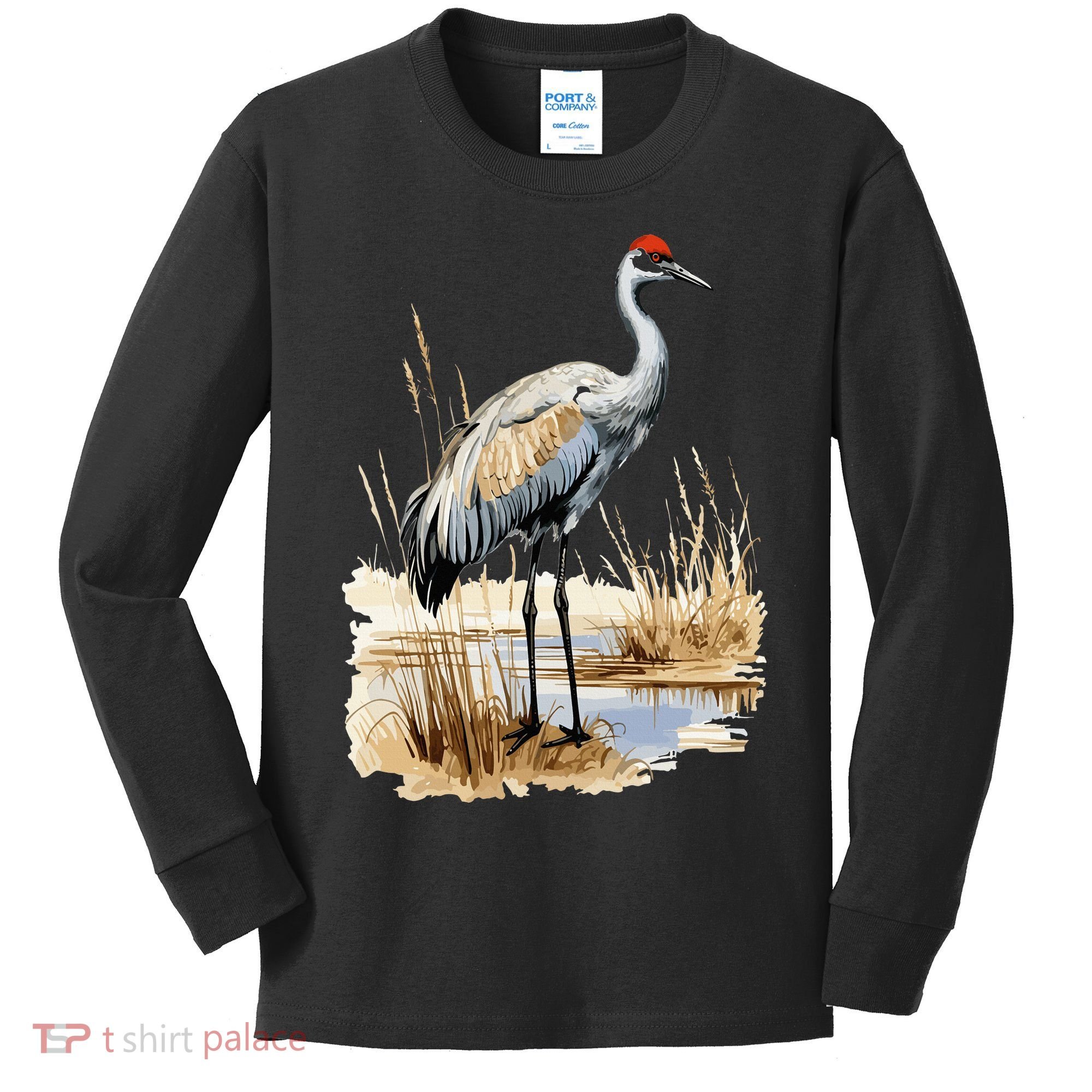 birding sandhill crane nebraska Sandhill cranes Kids Long Sleeve Shirt