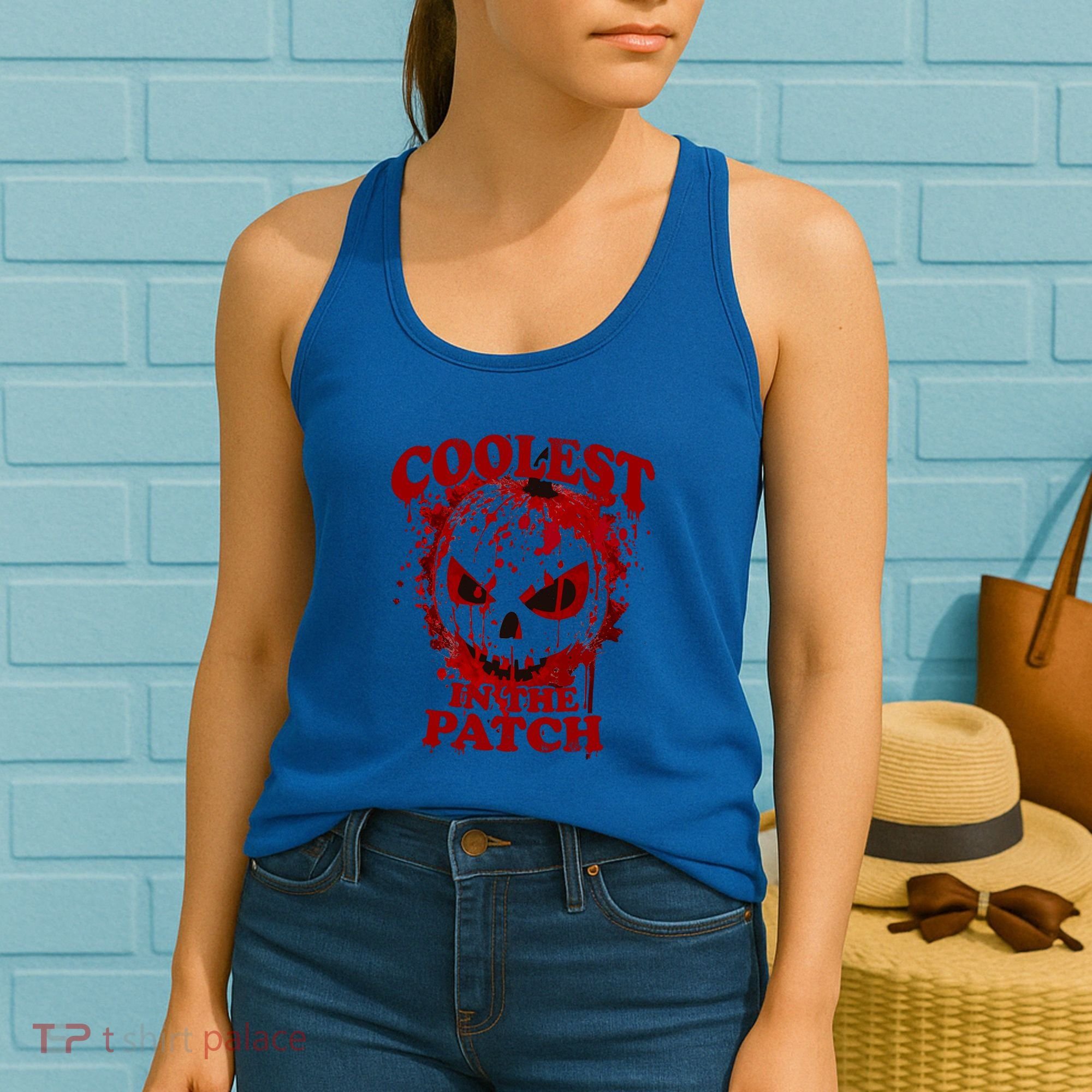 Blood Splatter Coolest Pumpkin In The Patch Bloody Halloween Meaningful Gift Women's Tank Top