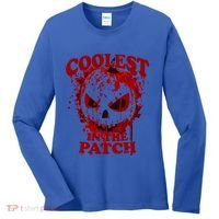 Blood Splatter Coolest Pumpkin In The Patch Bloody Halloween Meaningful Gift Women's Long Sleeve Shirt thumb 0