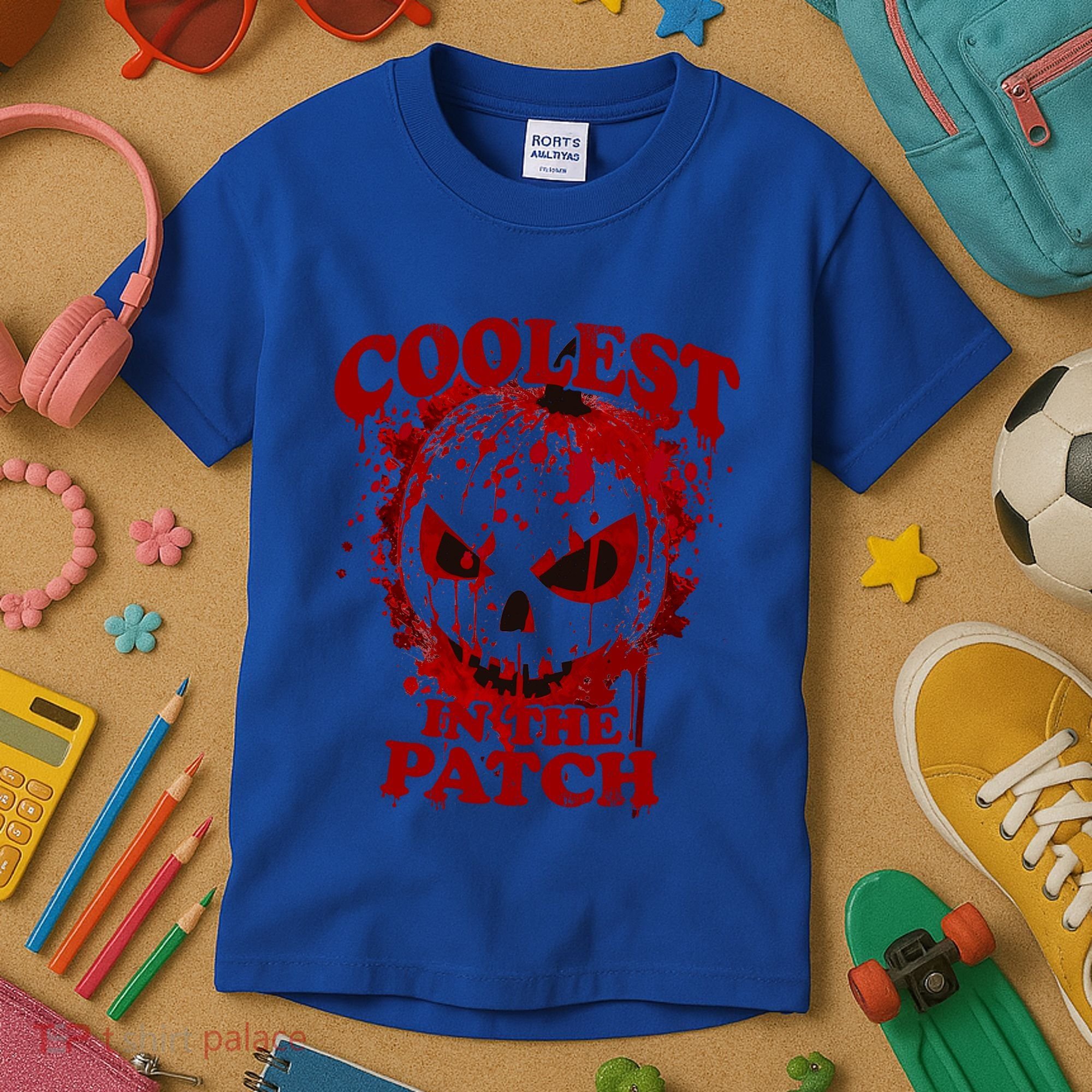 Blood Splatter Coolest Pumpkin In The Patch Bloody Halloween Meaningful Gift Kids T-Shirt