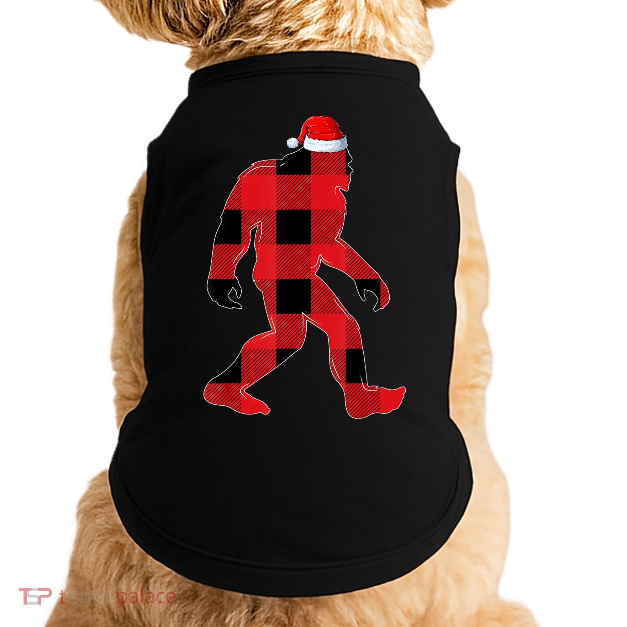 Bigfoot Santa Christmas Lights Xmas Boys Sasquatch Doggie Tank