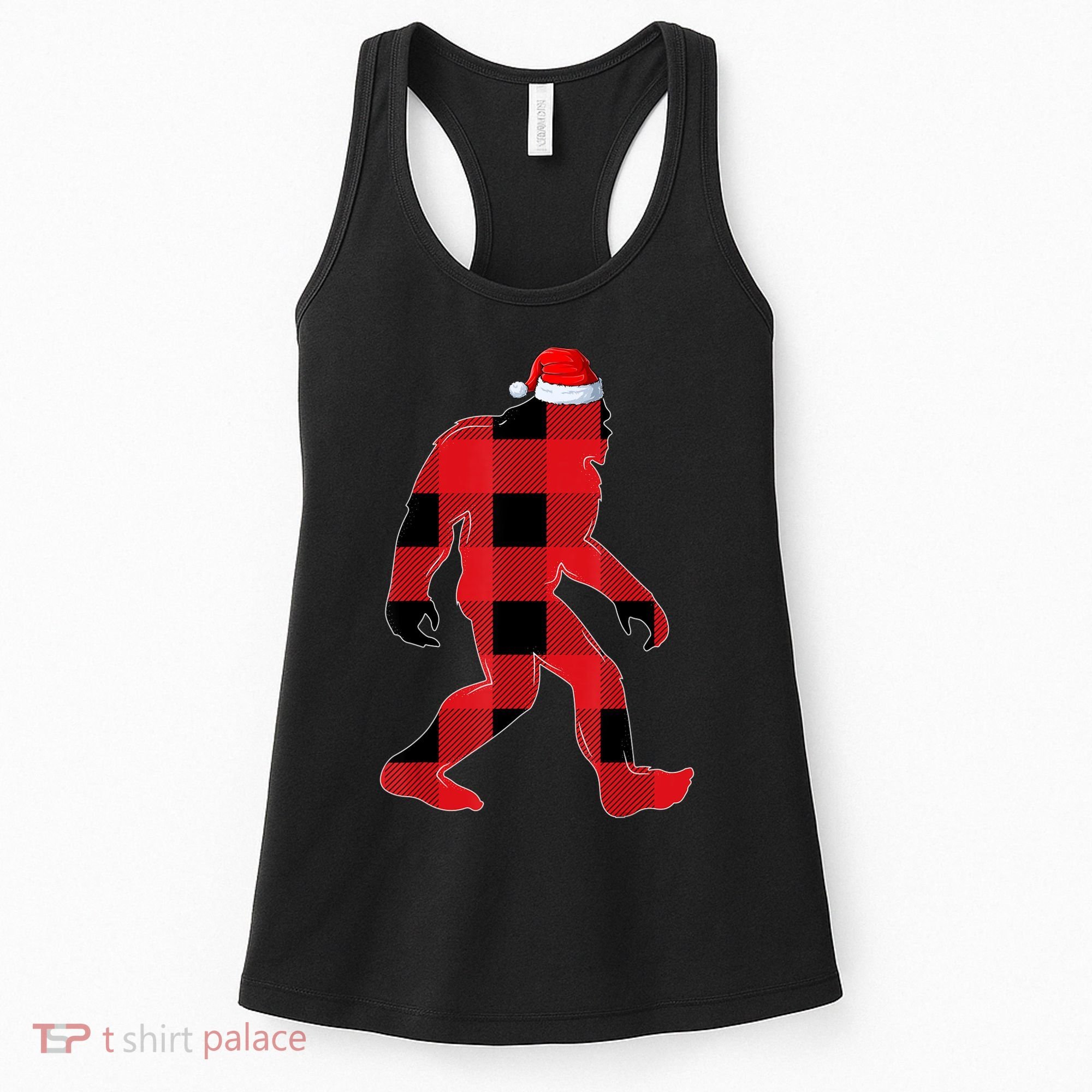 Bigfoot Santa Christmas Lights Xmas Boys Sasquatch Women's Tank Top