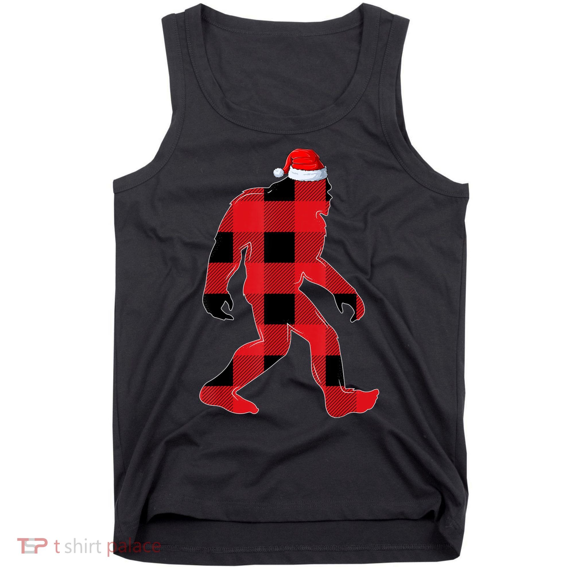 Bigfoot Santa Christmas Lights Xmas Boys Sasquatch Tank Top