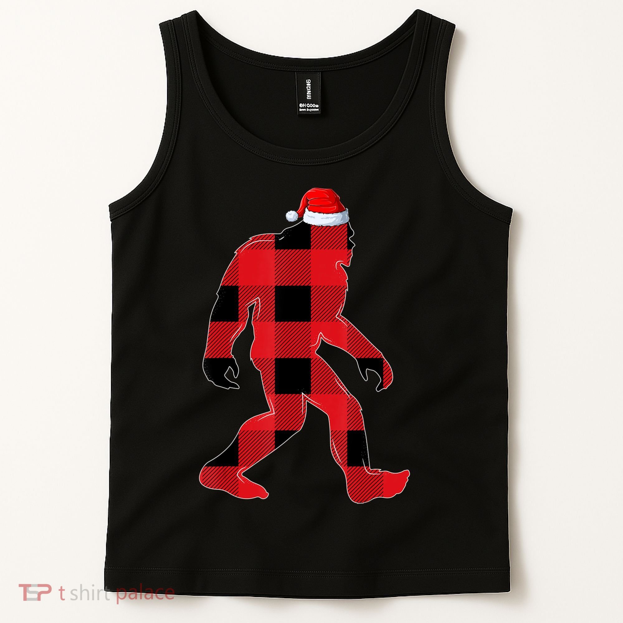 Bigfoot Santa Christmas Lights Xmas Boys Sasquatch Tank Top