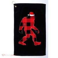 Bigfoot Santa Christmas Lights Xmas Boys Sasquatch Golf Towel thumb 0