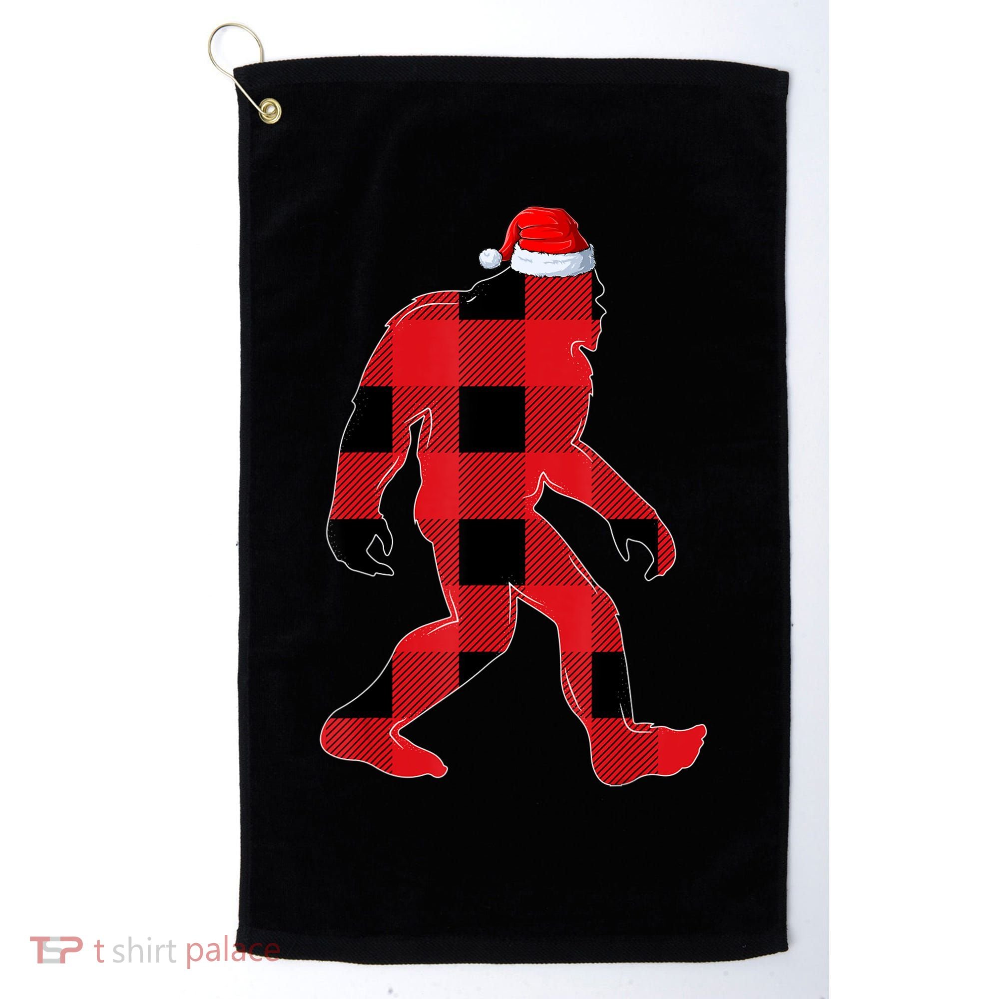 Bigfoot Santa Christmas Lights Xmas Boys Sasquatch Golf Towel