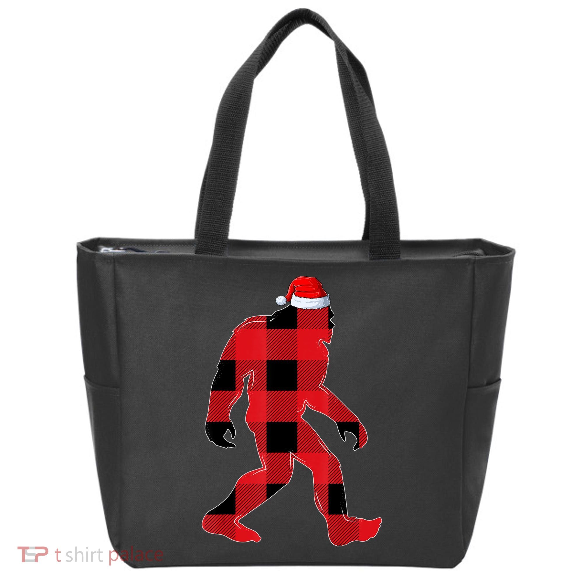 Bigfoot Santa Christmas Lights Xmas Boys Sasquatch Tote Bag