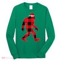 Bigfoot Santa Christmas Lights Xmas Boys Sasquatch Long Sleeve Shirt thumb 0