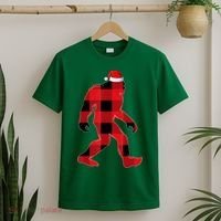 Bigfoot Santa Christmas Lights Xmas Boys Sasquatch T-Shirt thumb 2