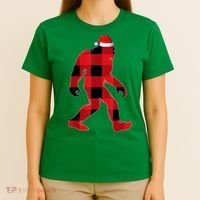 Bigfoot Santa Christmas Lights Xmas Boys Sasquatch T-Shirt thumb 4