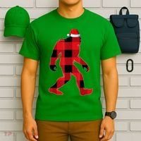 Bigfoot Santa Christmas Lights Xmas Boys Sasquatch T-Shirt thumb 6