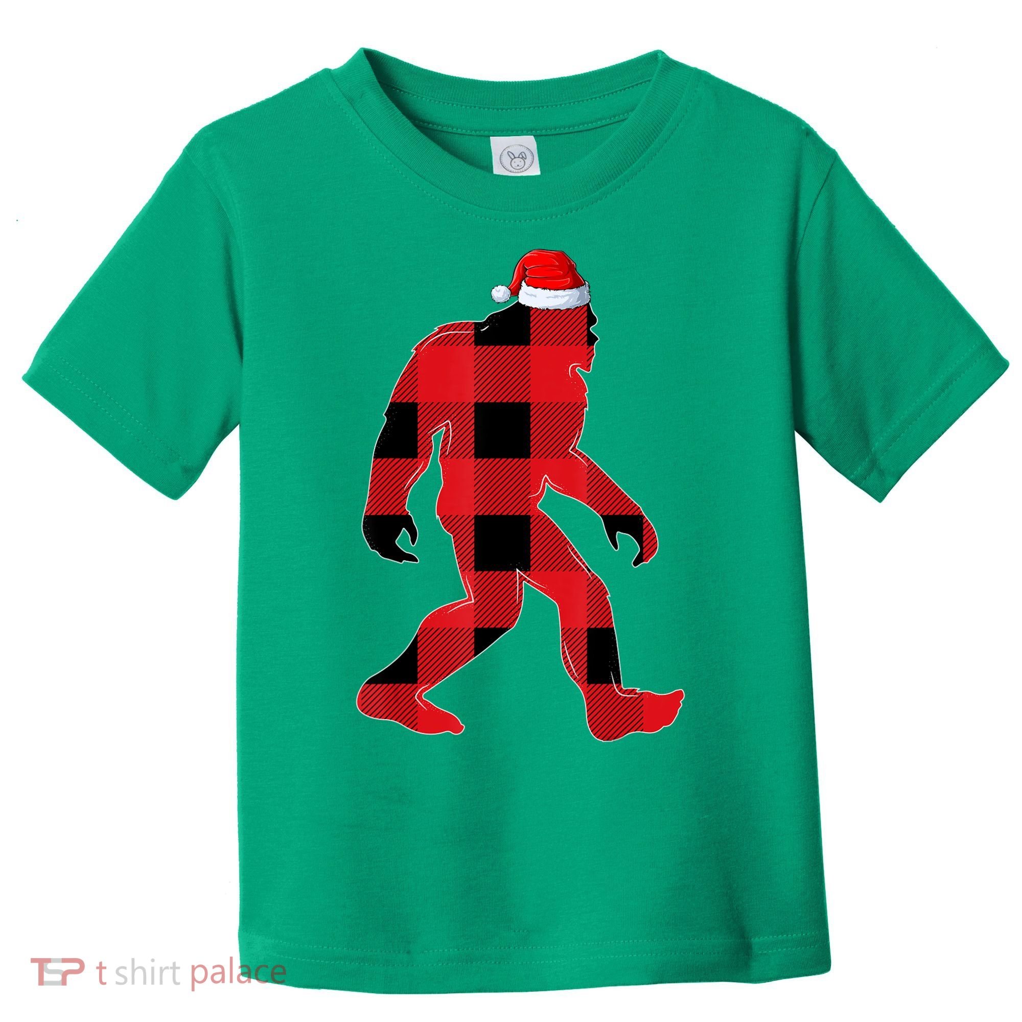 Bigfoot Santa Christmas Lights Xmas Boys Sasquatch Toddler T-Shirt