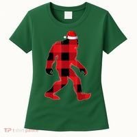 Bigfoot Santa Christmas Lights Xmas Boys Sasquatch Women's T-Shirt thumb 0