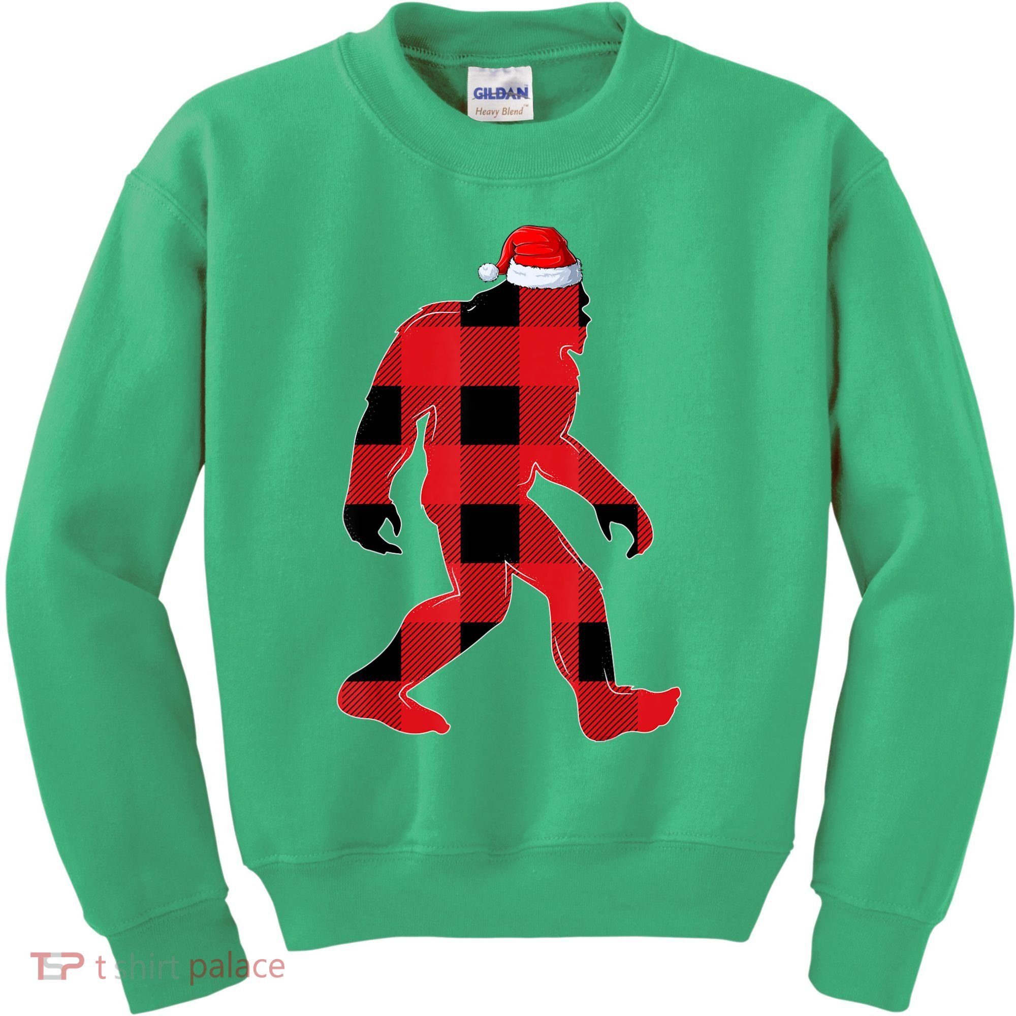 Bigfoot Santa Christmas Lights Xmas Boys Sasquatch Kids Sweatshirt