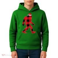 Bigfoot Santa Christmas Lights Xmas Boys Sasquatch Kids Hoodie thumb 4