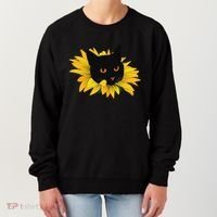 Black Sunflower Cat Cute Women's Sweatshirt thumb 0