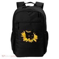 Black Sunflower Cat Cute Backpack thumb 0