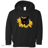 Black Sunflower Cat Cute Toddler Hoodie thumb 0
