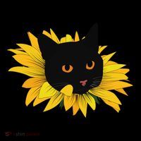 Black Sunflower Cat Cute Toddler Hoodie thumb 2