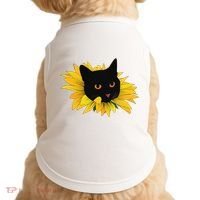 Black Sunflower Cat Cute Doggie Tank thumb 0