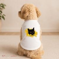 Black Sunflower Cat Cute Doggie Tank thumb 2