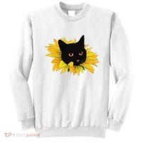 Black Sunflower Cat Cute Sweatshirt thumb 0