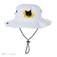 Black Sunflower Cat Cute Bucket Hat thumb 0