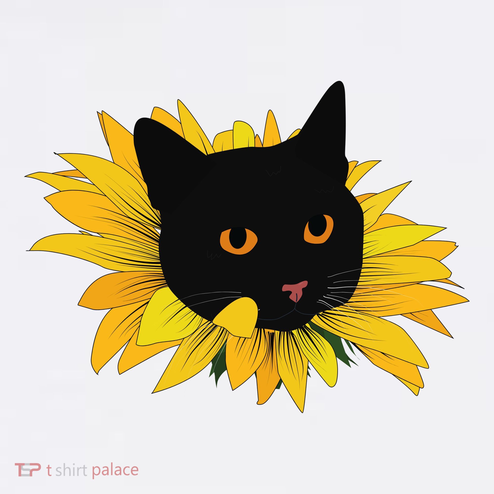 Black Sunflower Cat Cute Coffee Mug
