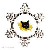 Black Sunflower Cat Cute Ornament thumb 0