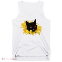 Black Sunflower Cat Cute Tank Top thumb 0