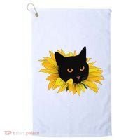 Black Sunflower Cat Cute Golf Towel thumb 0