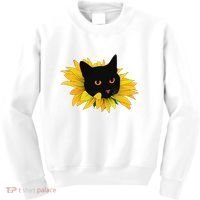 Black Sunflower Cat Cute Kids Sweatshirt thumb 0