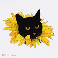 Black Sunflower Cat Cute Kids Hoodie thumb 5