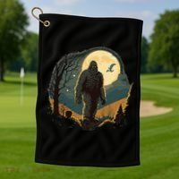 Bigfoot Sasquatch Cool Yeti Halloween Golf Towel thumb 1