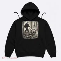 Bigfoot Sasquatch Cat Selfie Funny Meme Kitty Hoodie thumb 0