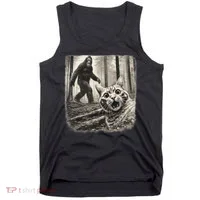 Bigfoot Sasquatch Cat Selfie Funny Meme Kitty Tank Top thumb 0