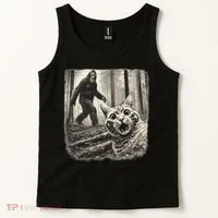 Bigfoot Sasquatch Cat Selfie Funny Meme Kitty Tank Top thumb 2