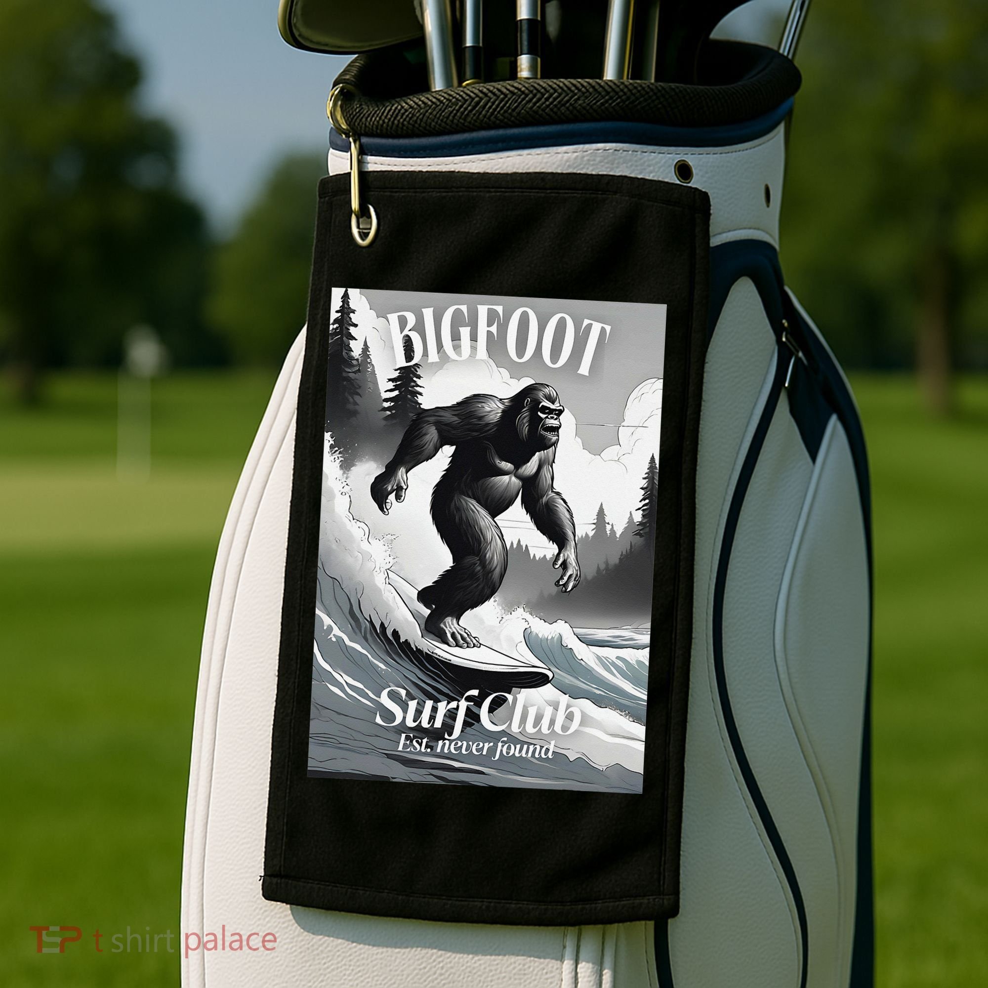 Bigfoot Surf Club Est Golf Towel