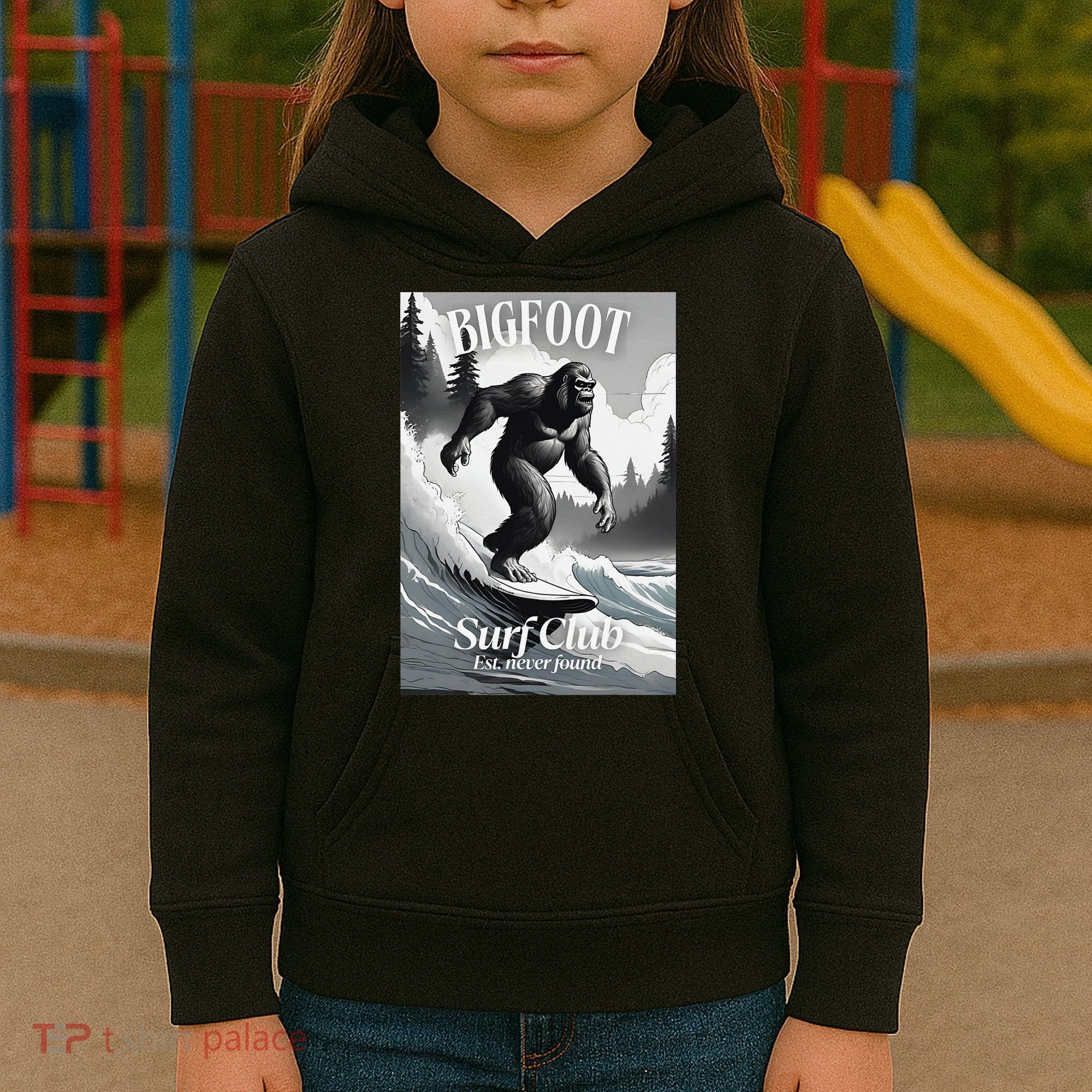 Bigfoot Surf Club Est Kids Hoodie